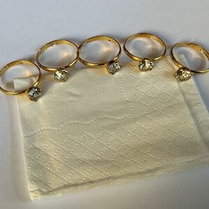 Lot of 5 Costume Rings, various sizes and expandable